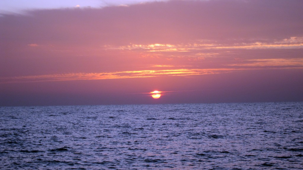 Red Sea sunrise from dive boat