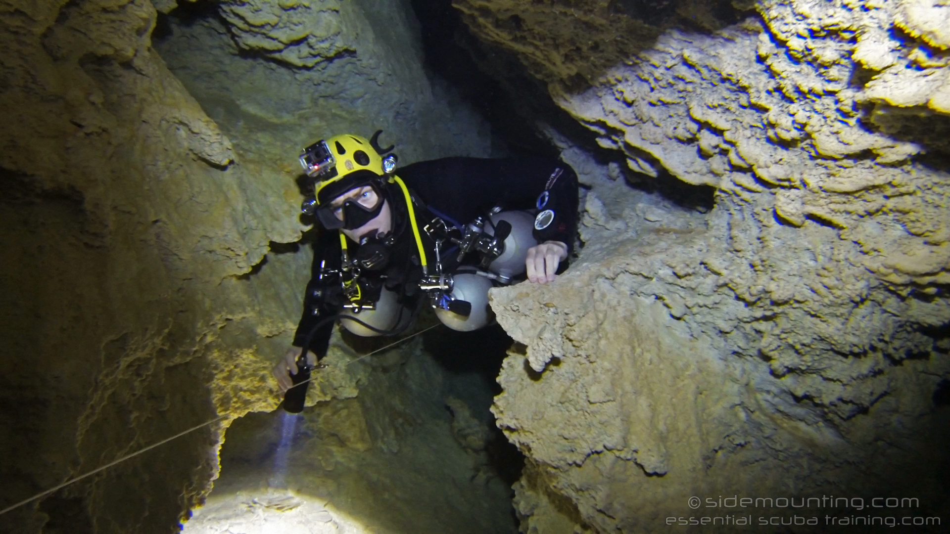 Steve Martin Sidemount Cave in Caterpillar Mexico