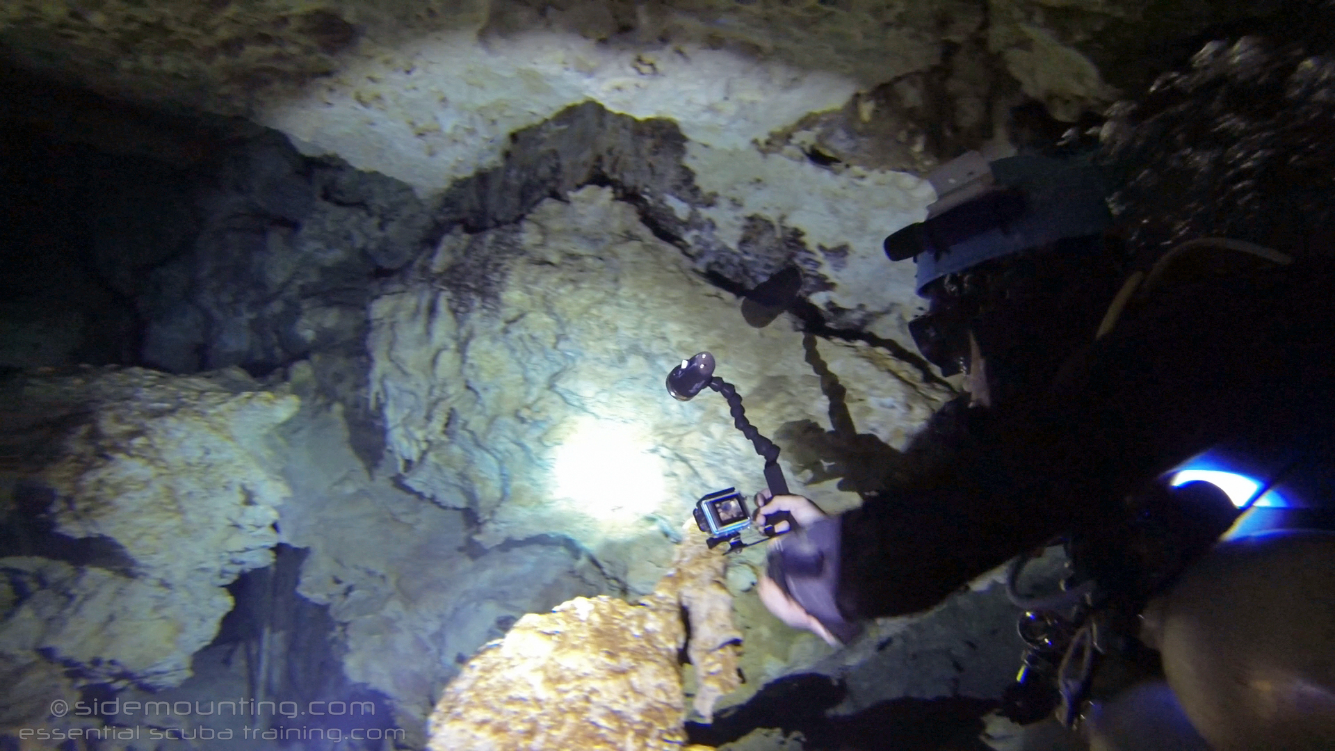 This is another way to mount your GoPro for cave diving with Steve Martin
