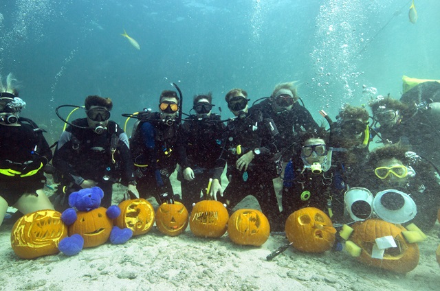 Underwater Pumpkin Carving Contest